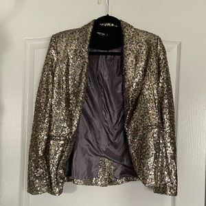 Gold and silver sequin blazer